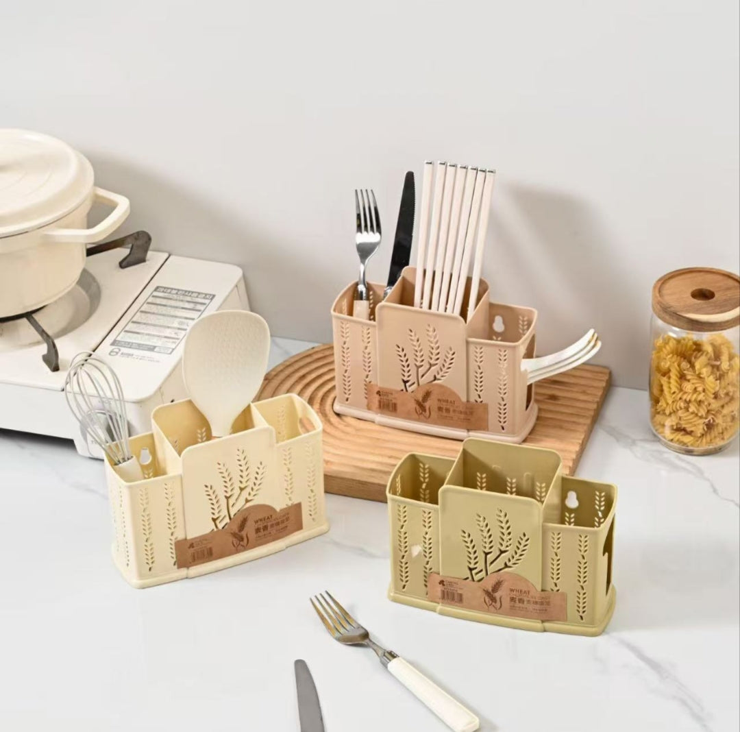 Wheat Design Cutlery Holder Stand for Spoons and Utensils