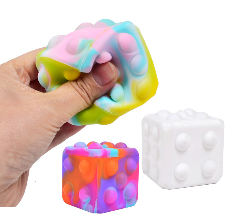 Bubble-Pop Cube Dice Fidget Toy – Squishy Silicone