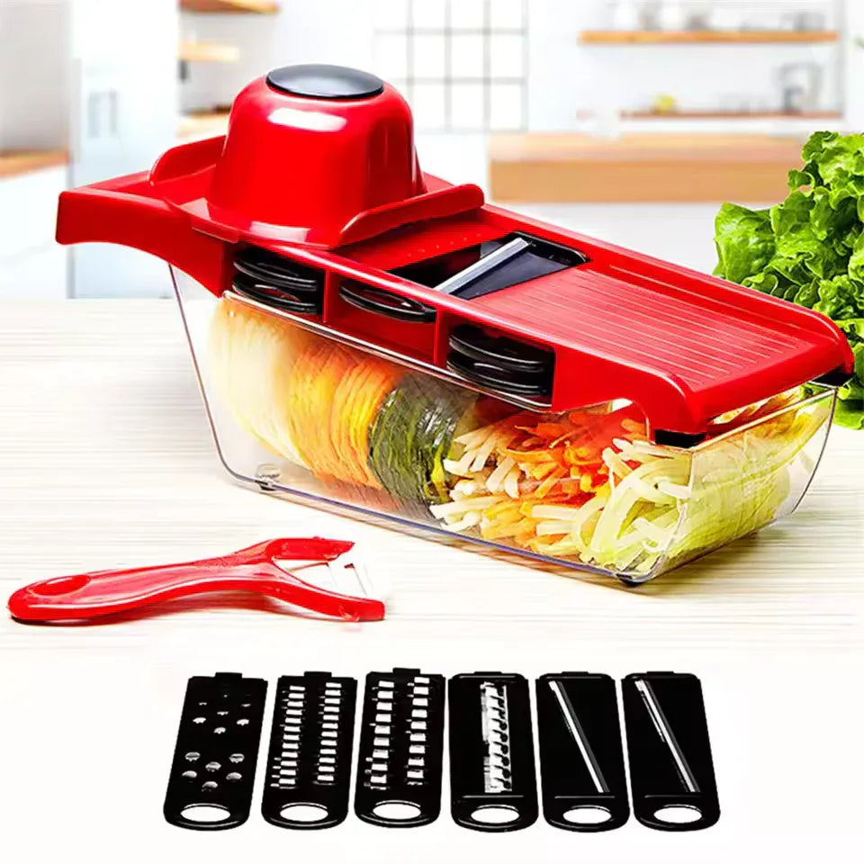 6 in 1 Stainless Steel Vegetable Slicer with Container - Clarify.pk