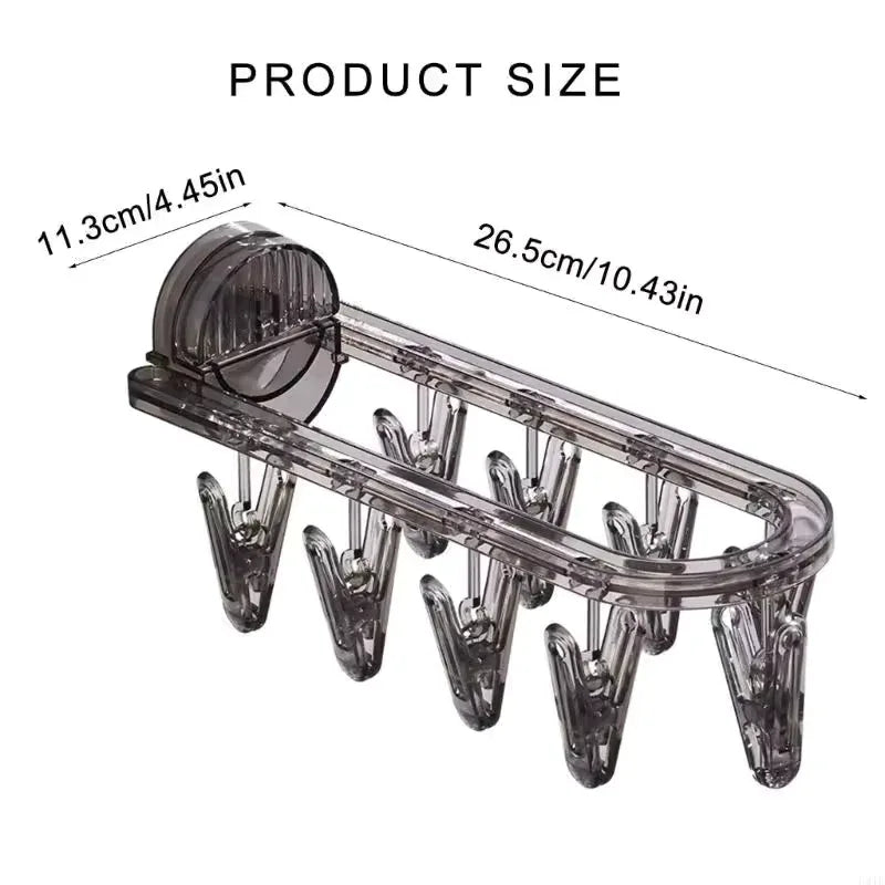 Suction Clothes Hanger Rack with Clips - Clarify.pk