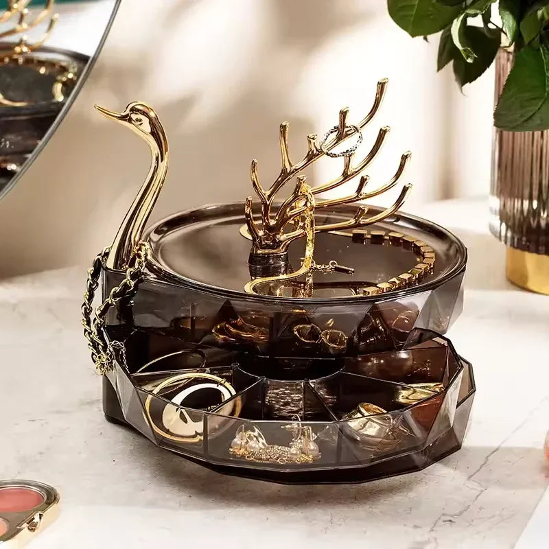 Swan Dream Desktop Jewelry Box - Elegant Storage - Clarify.pk