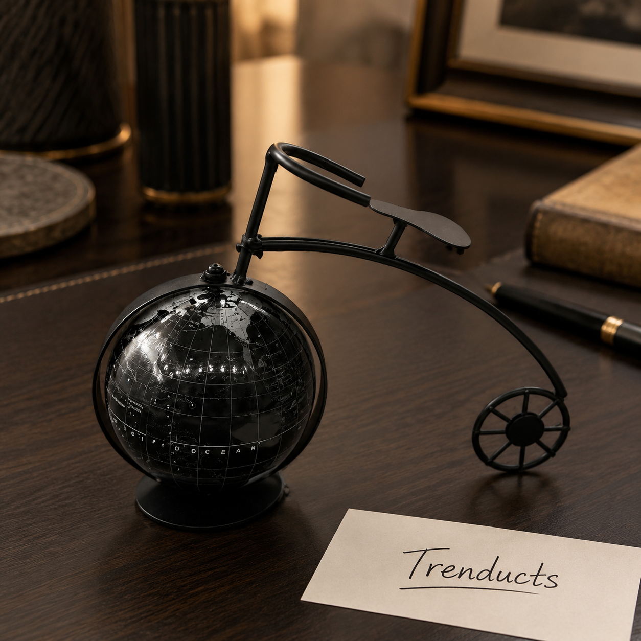 Bicycle Frame Black Decorative Globe
