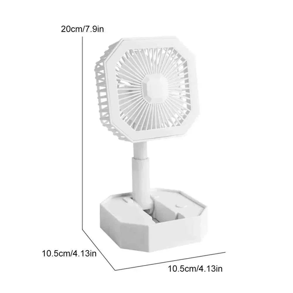 USB Rechargeable Mini Fan with LED Light - Clarify.pk