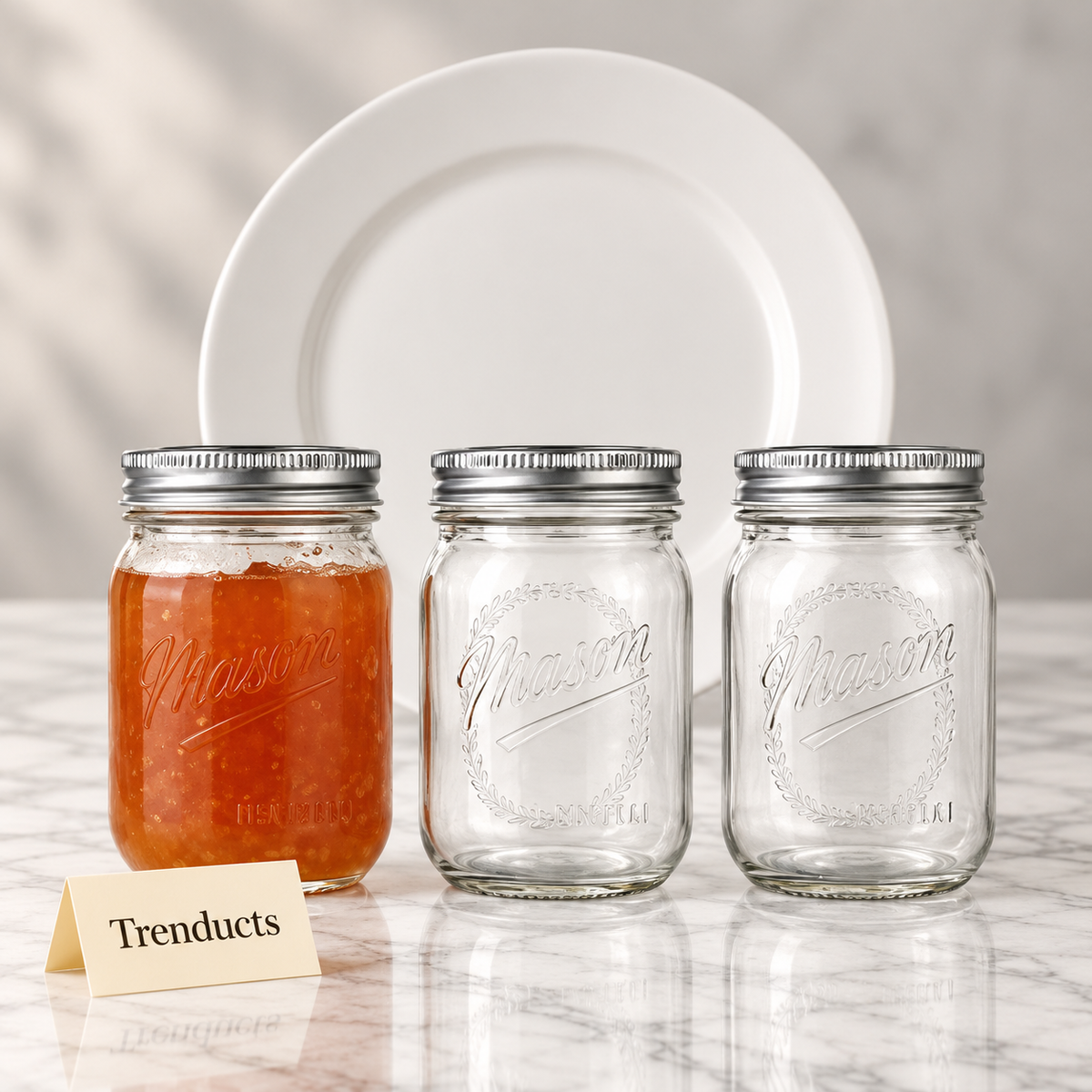 Danny Home Regular Mouth Mason Jar Set - 6 Pcs Glass