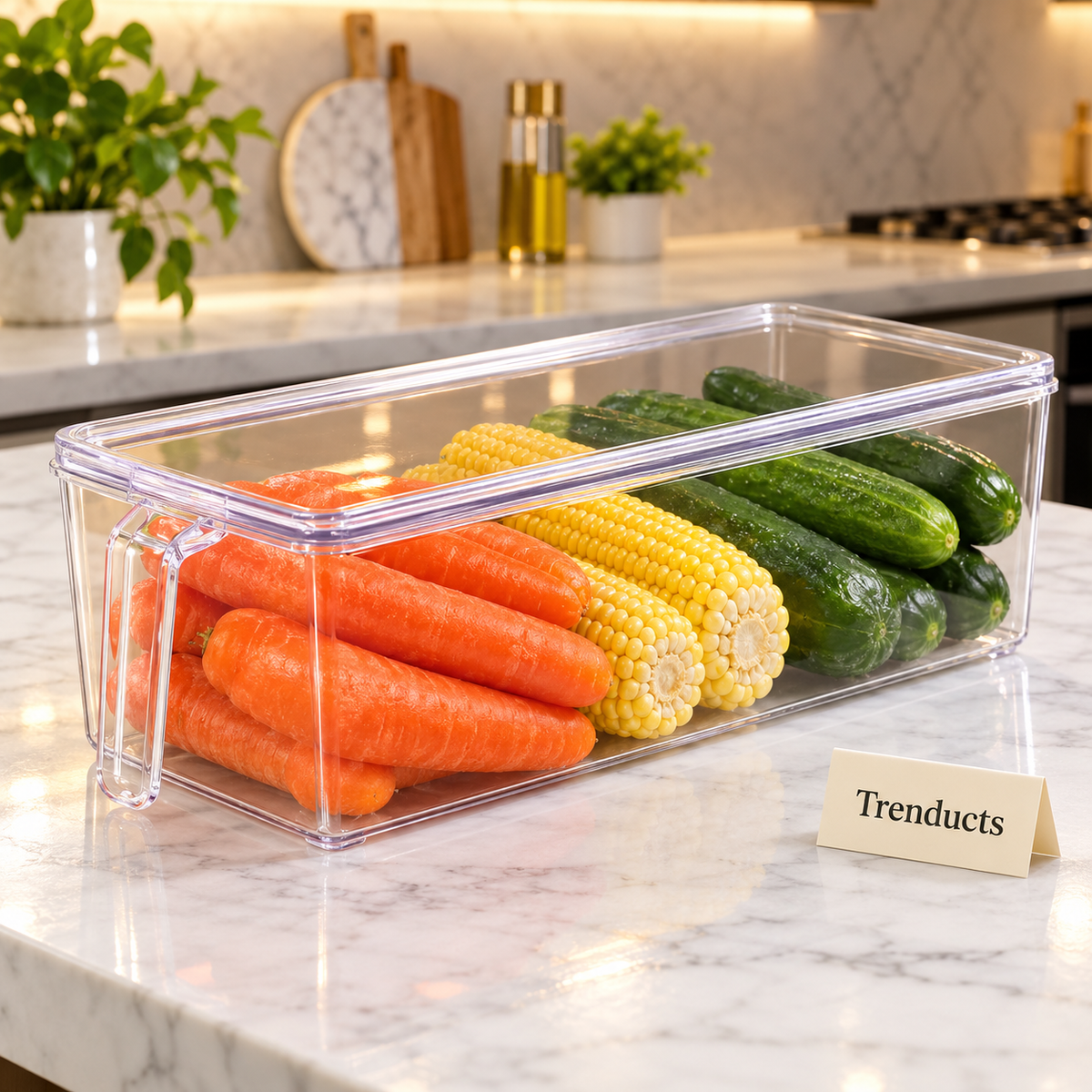 Fridge Storage Containers - Clear Stackable Boxes with Lids