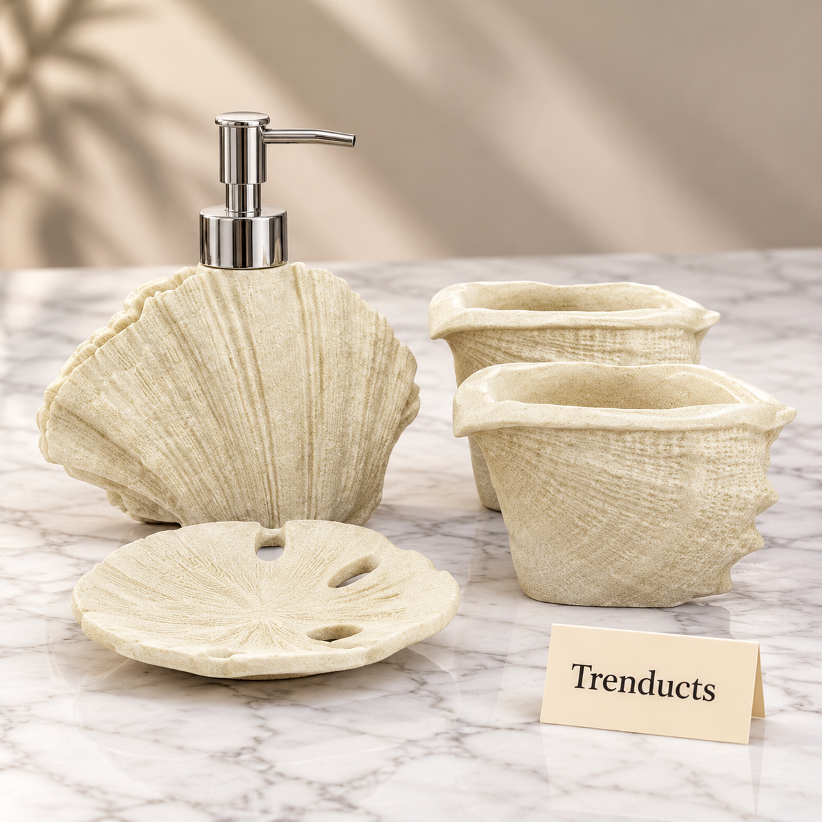Luxury Bathroom Set - 4-Piece Fiber Shell Design