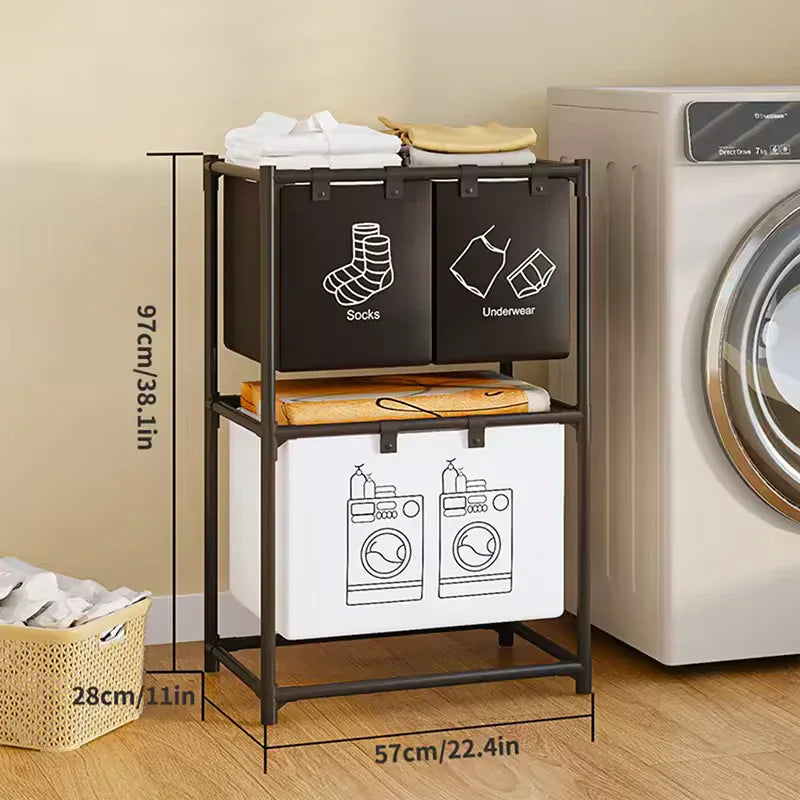 Multi Functional 2 Layer Laundry Basket - Clarify.pk