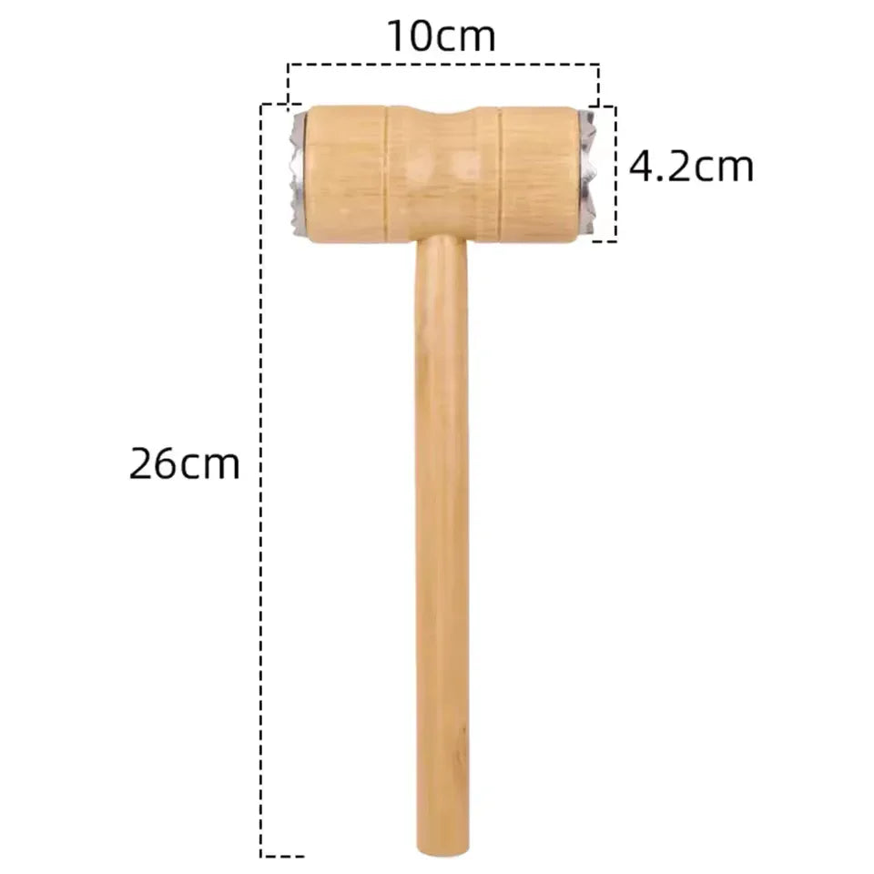 2 in 1 Wooden Meat Tenderizer Hammer for Kitchen - Clarify.pk
