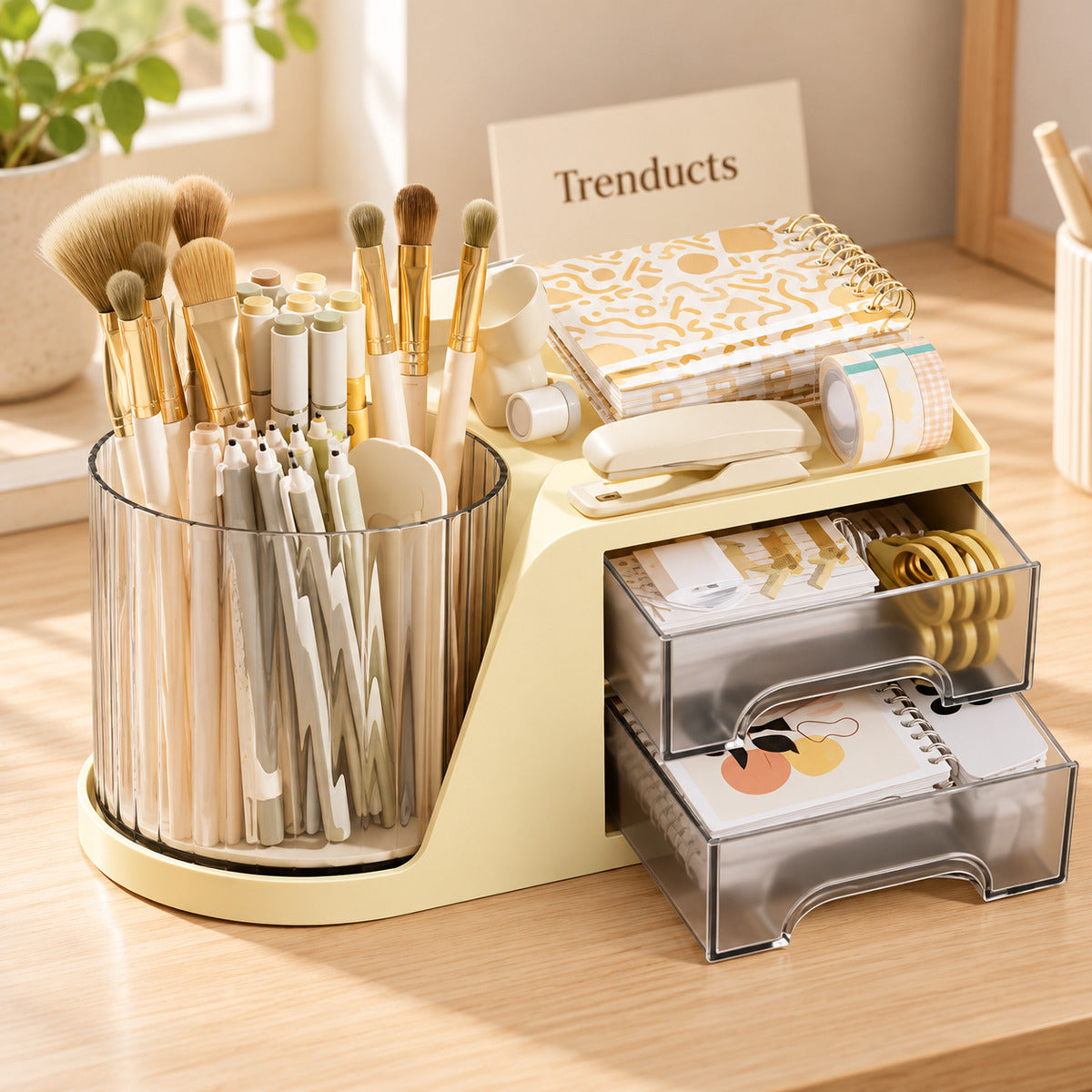 2-in-1 Rotating Pen & Desk Organizer for Office & Study