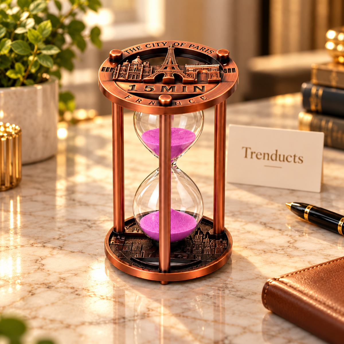 15 Minute Eiffel Tower Hourglass Sand Timer for Desk Decor