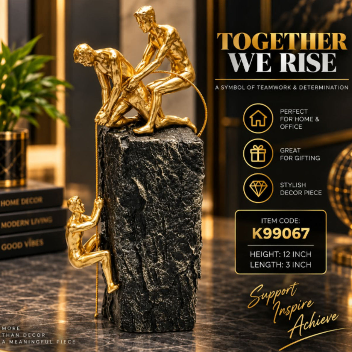 Together We Rise Teamwork Decorative Showpiece for Office
