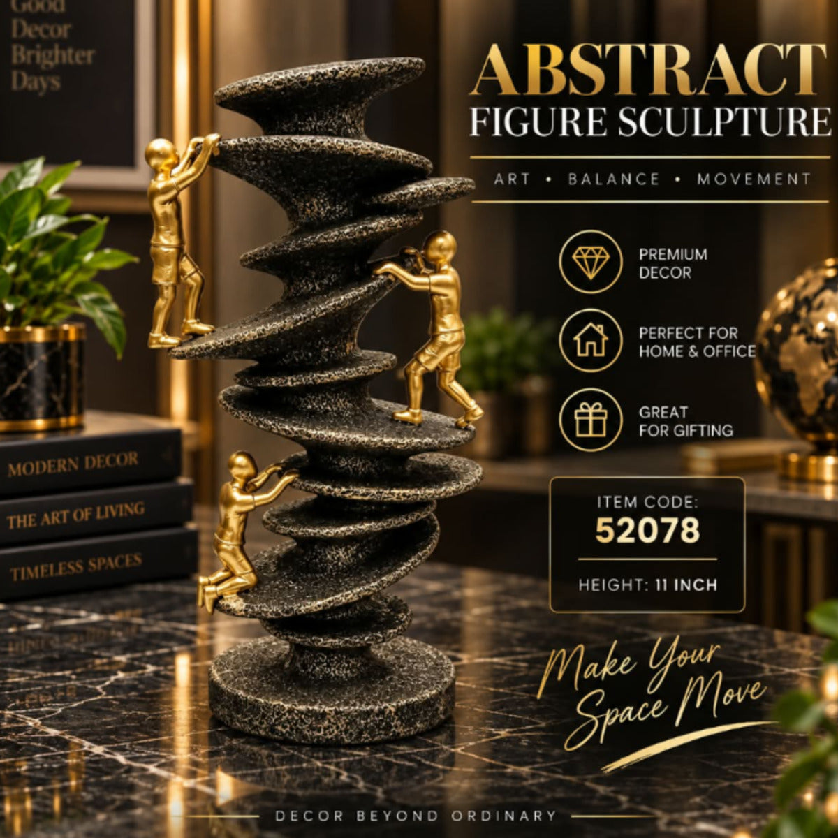 Abstract Climbing Figure Sculpture for Modern Home Decor