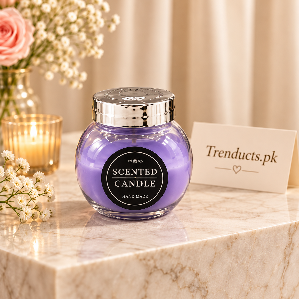 Gem Glass Jar Scented Candle - Each