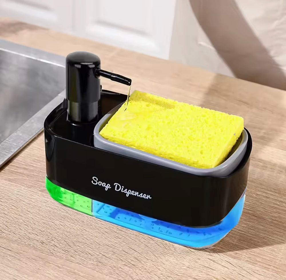 2-in-1 Soap Dispenser with Sponge Dispenser Holder – Kitchen Sink Organiser