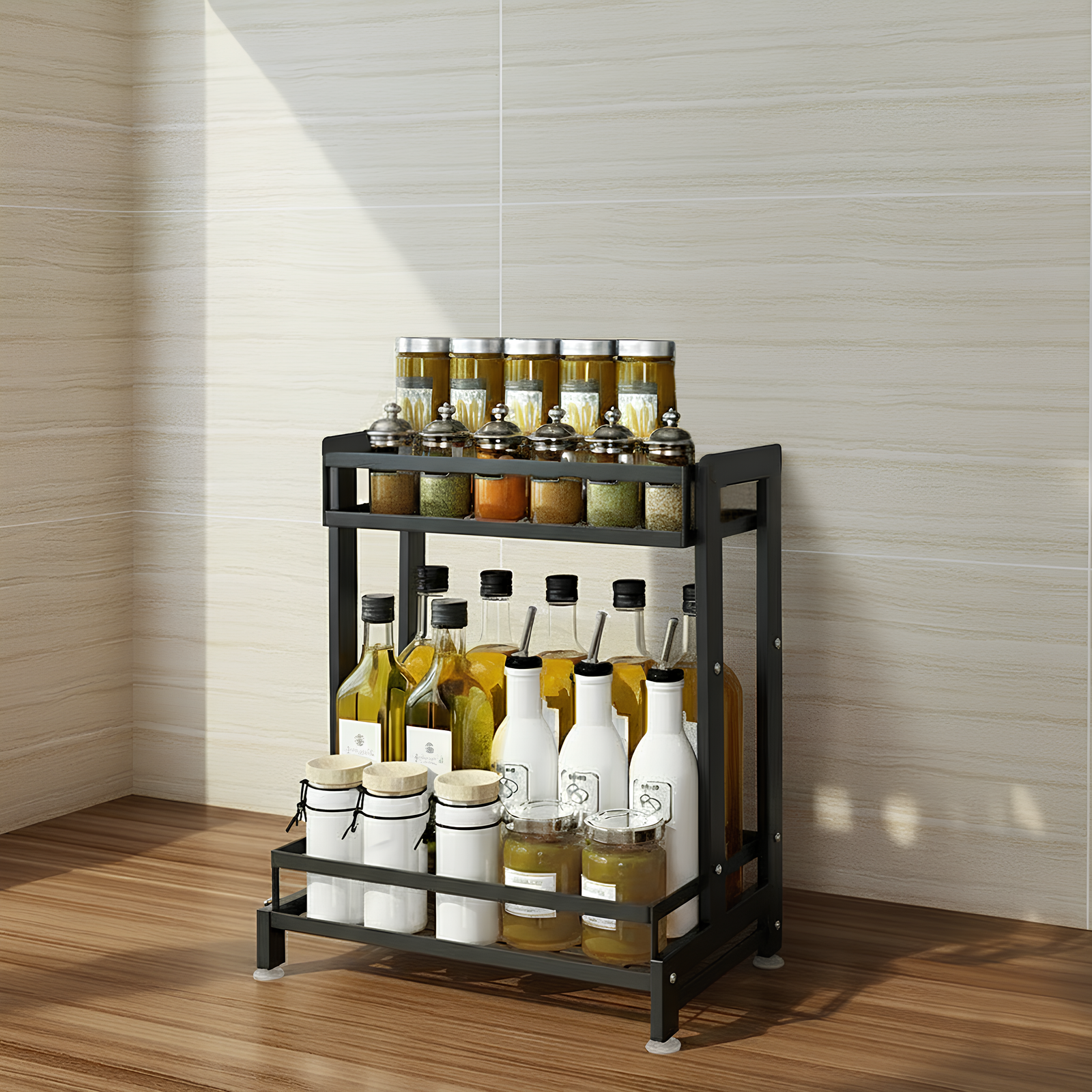Multi-Tier Countertop Storage Rack & Spice Organizer