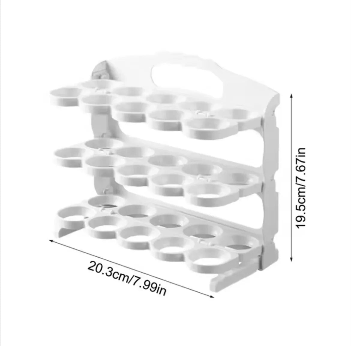 3-Tier Egg Storage Organizer, Large Capacity Egg Rack For Refrigerator,Collapsible Egg Tray - Clarify.pk