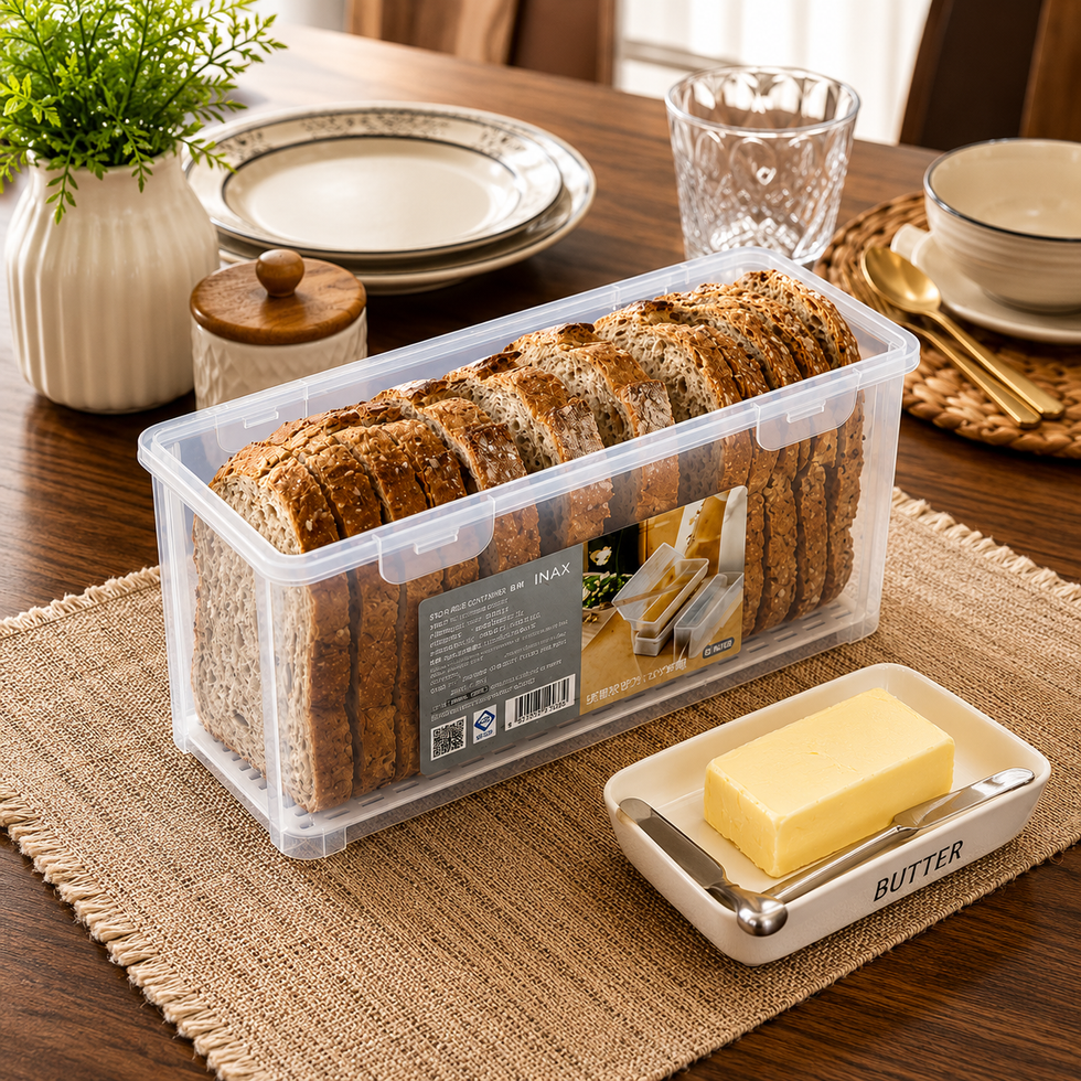 Bread Storage Box - Airtight Snap-Lock Bread Container