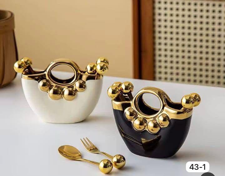 Golden Ceramic 6pcs Fork Set – Luxury Dining Cutlery - Clarify.pk