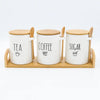 Minimal Ceramic Tea Coffee Sugar Jars Set with Stand - Clarify.pk