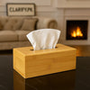 Bamboo Wooden Tissue Box – Natural 300g Eco-Friendly Holder - Clarify.pk