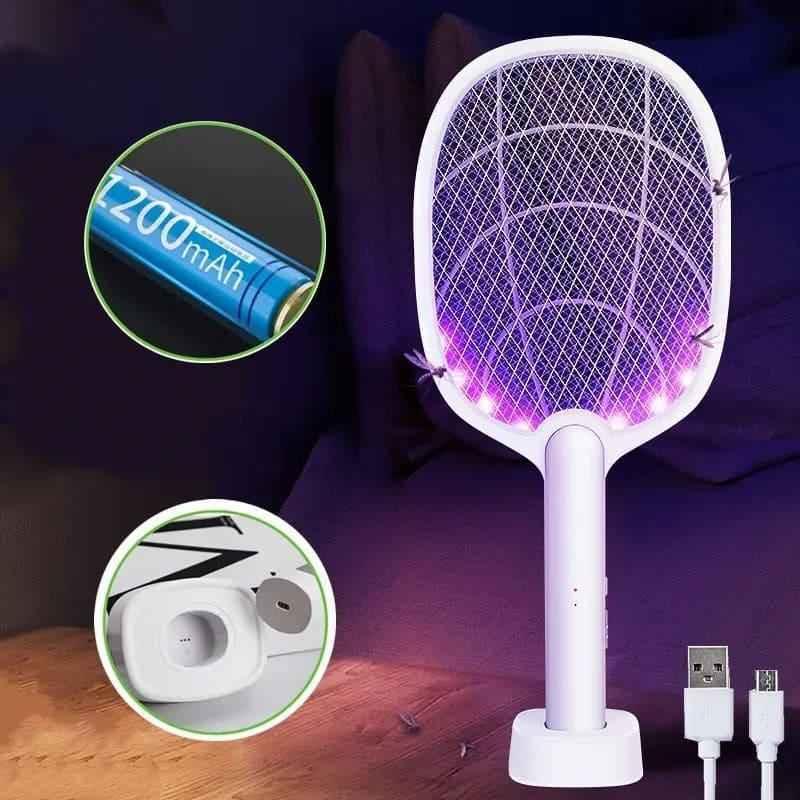 2 in 1 Electric Mosquito Killer Racket Lamp for Indoor and Outdoor Use - Clarify.pk