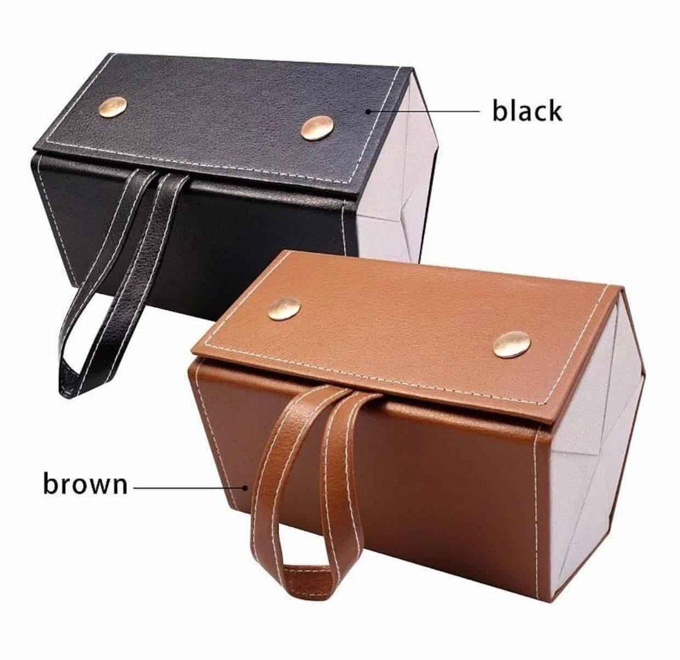 Foldable Eyewear Travel Organizer - PU Leather Case for Glasses and Sunglasses