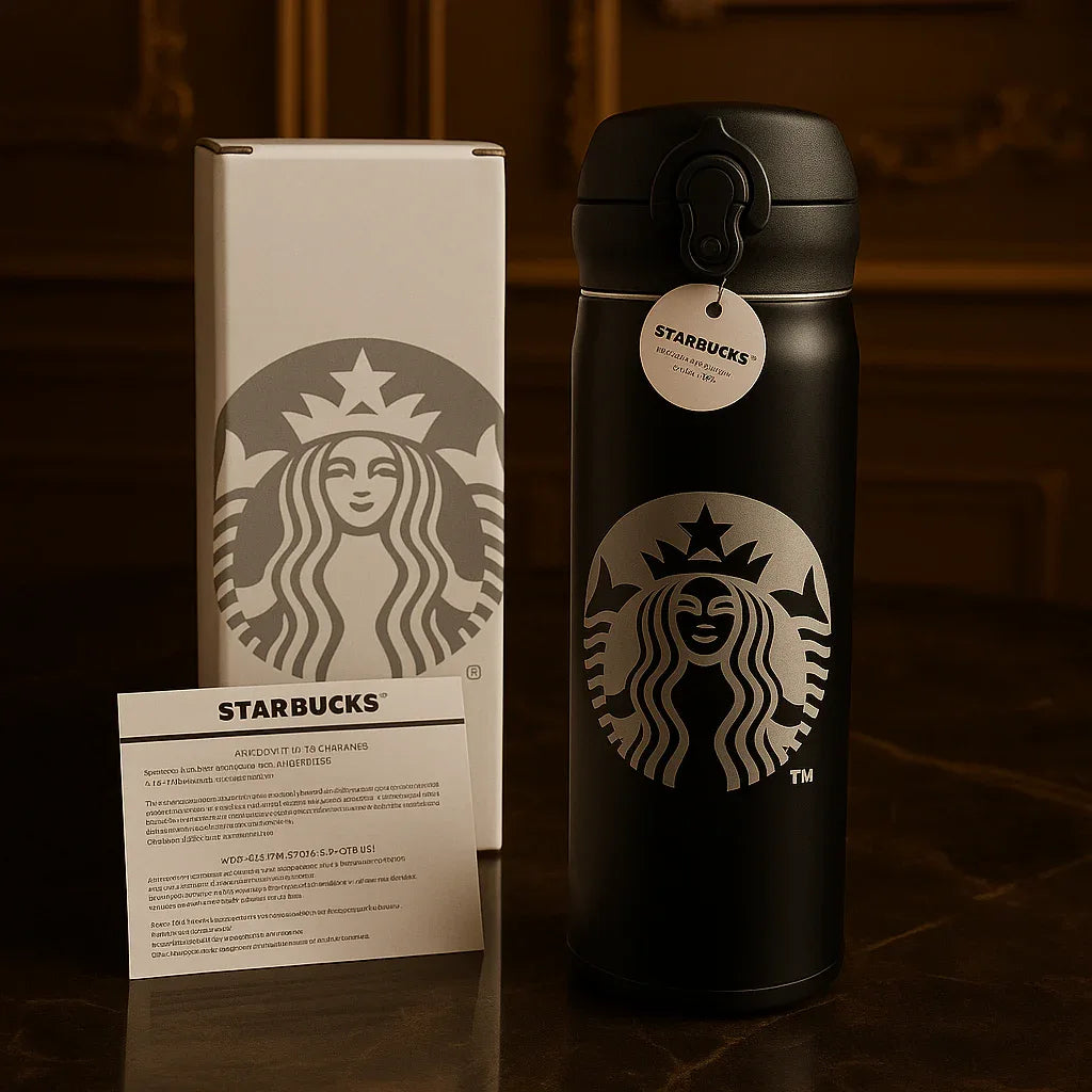 Starbucks Matte Black Stainless Steel Bottle - Premium Edition - Clarify.pk
