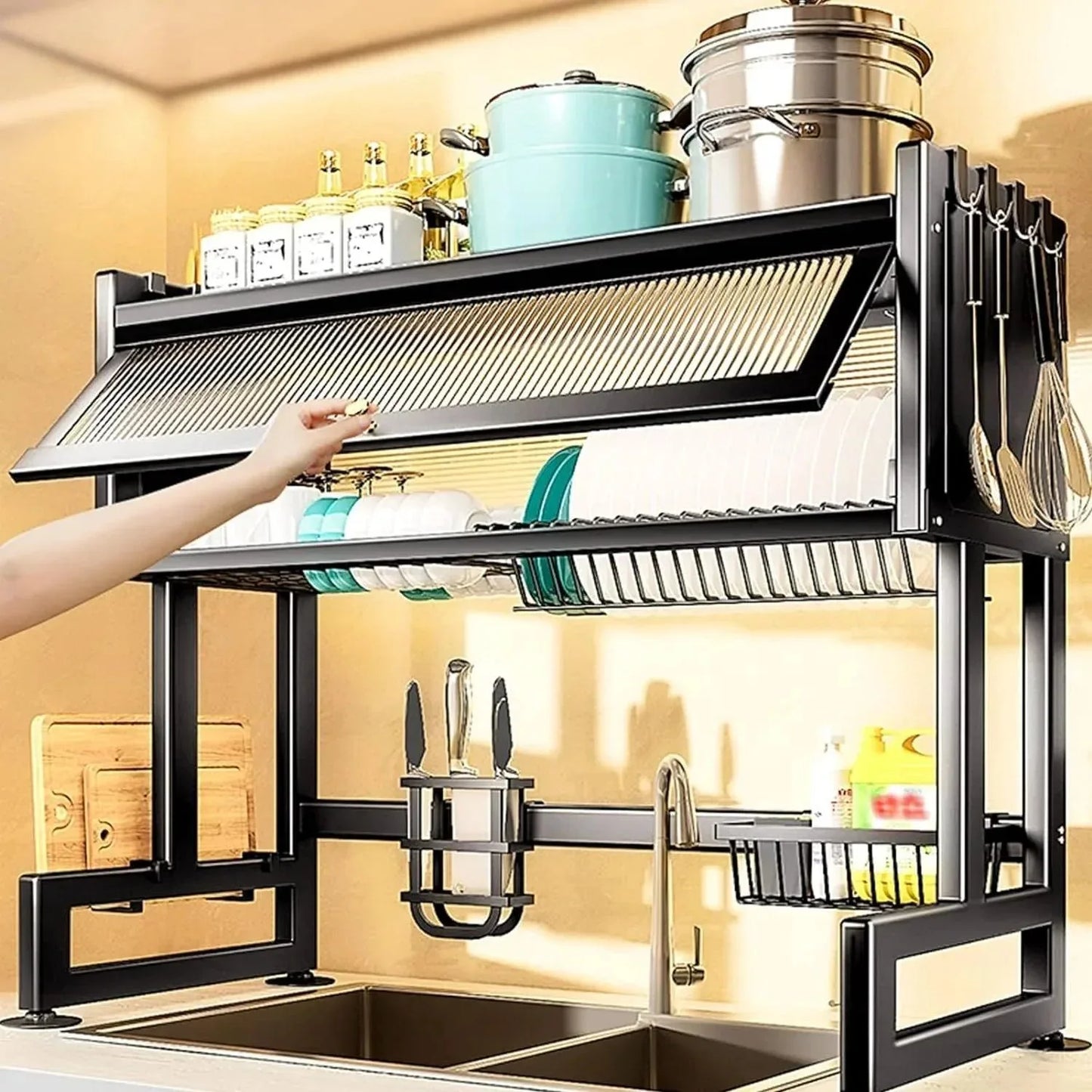 Over The Sink Rack for Kitchen Organization and Storage - Clarify.pk