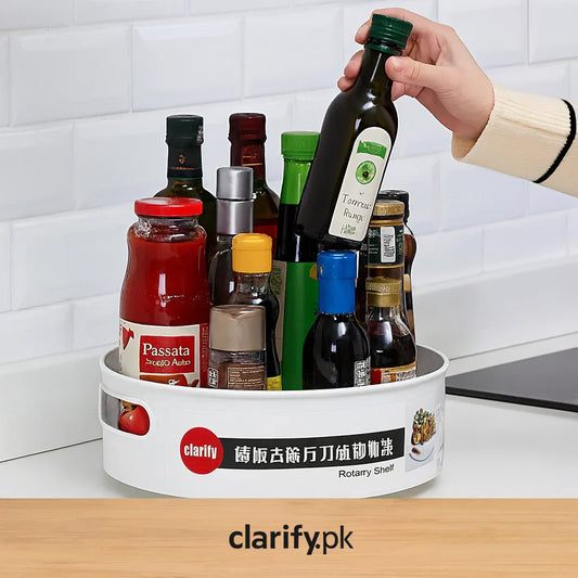 Rotating Storage Tray – 360° Kitchen Organizer