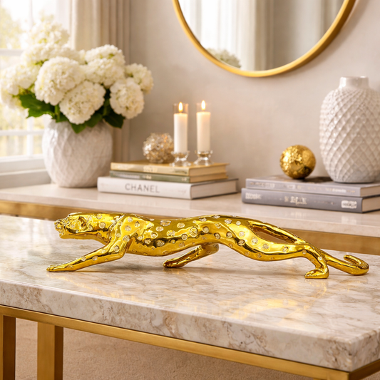 Golden Tiger – Handcrafted Porcelain Showpiece