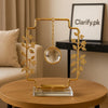 Elegant Gold Leaf Crystal Hanging Table Decor - Clarify.pk