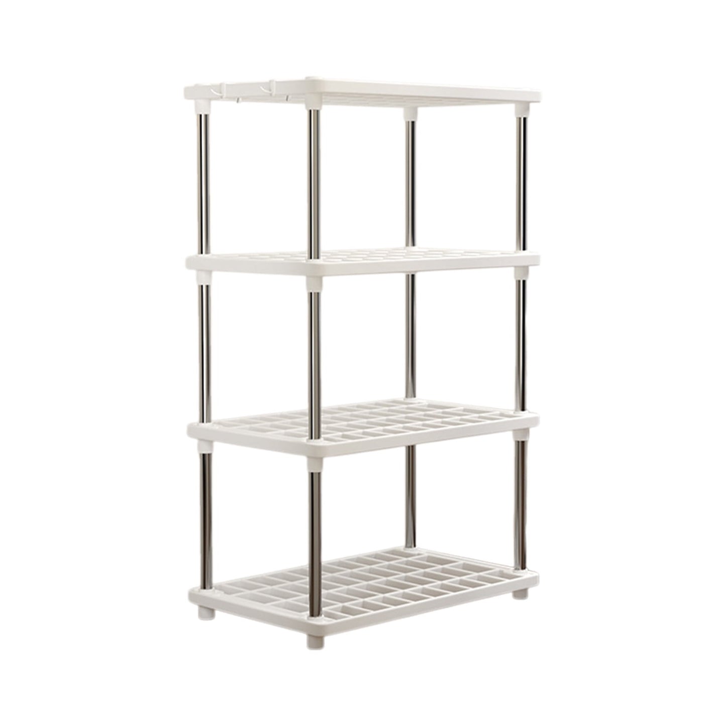 4-Tier Plastic Storage Shelves - Pantry, Kitchen & Bathroom Rack