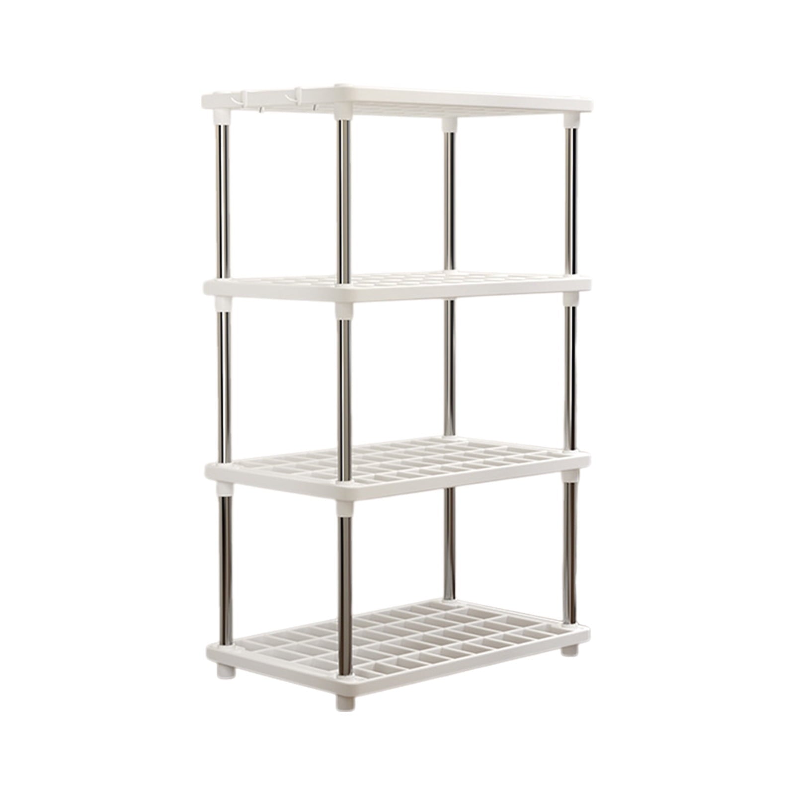 4-Tier Plastic Storage Shelves - Pantry, Kitchen & Bathroom Rack