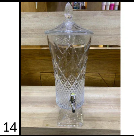 Premium 4.5L Diamond-Cut Crystal Beverage Dispenser – Elegant Home Décor Server - Clarify.pk