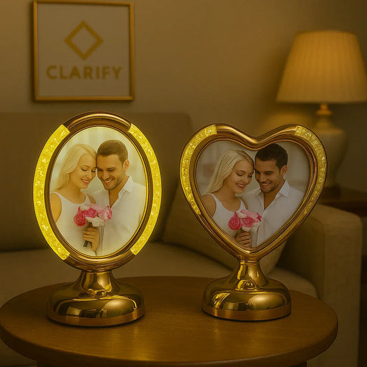 LED Photo Frame with 3 Light Shades – Modern Decorative Frame