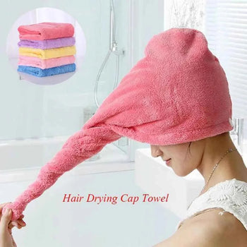 Quick drying hair towel cap wrap for hair care | Trenducts.pk