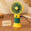 Mini Rechargeable Handheld Fan – Portable Floral Design USB Fan with & Desktop Stand