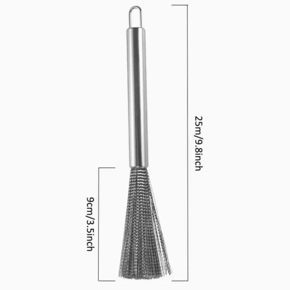 Stainless Steel Pot Brush - Long Handle Kitchen Scrubber