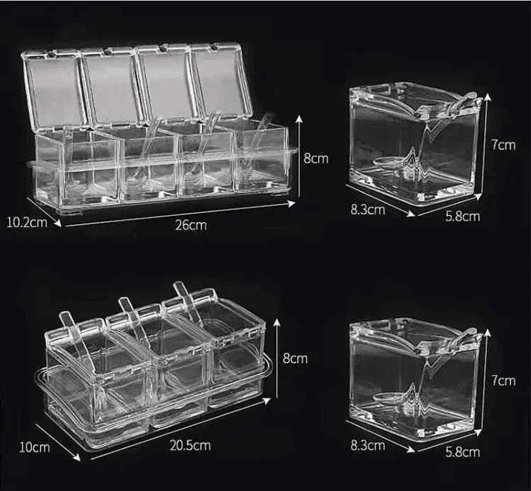 Crystal Seasoning Box - Premium Acrylic Spice Organizer for Kitchen Storage - Clarify.pk