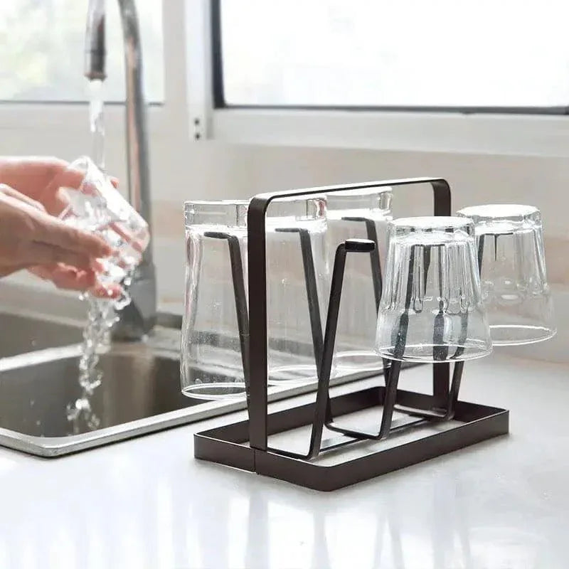 6 Hooks Iron Glass Stand Holder for Home Organizer and Decor