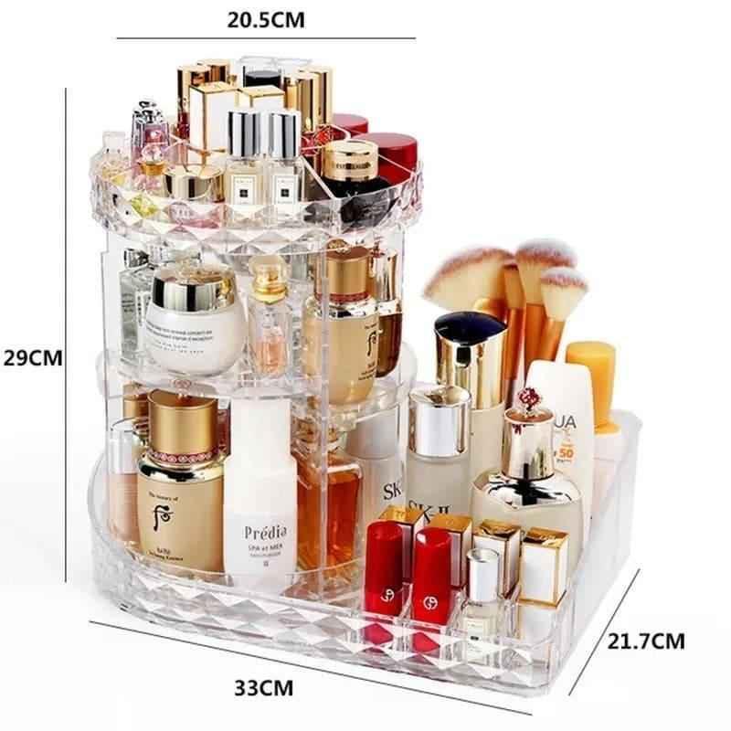 All In One Makeup Organizer 360 Degree Rotation for Ultimate Convenience - Clarify.pk