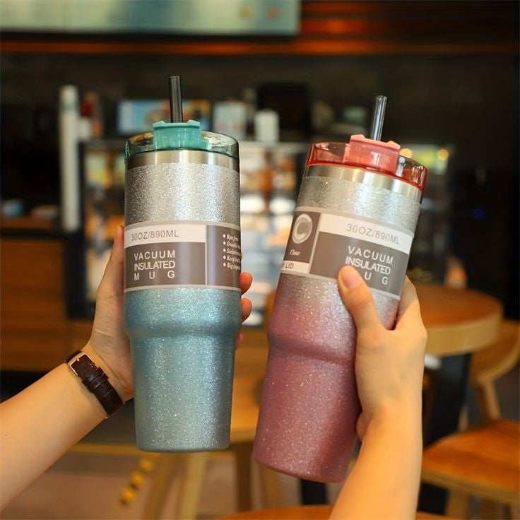 Glitter Tumbler - Premium Stainless Steel Drinkware (Random Colors)
