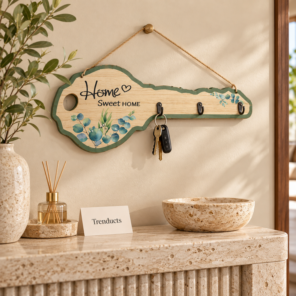Key Shaped Wall Key Holder – Decorative Home Organizer