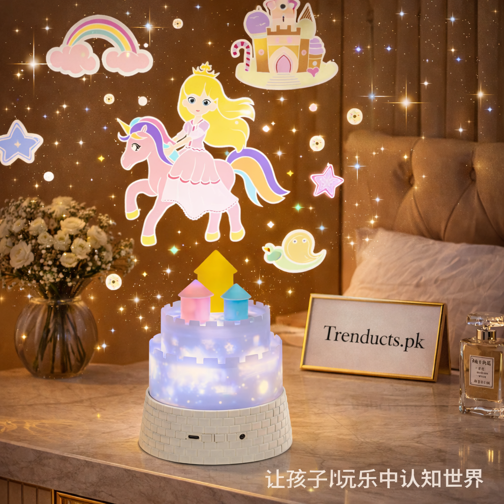 Rotating Unicorn Castle Projector Lamp AJF