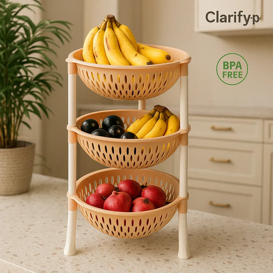 Vegetable 3 Layer Basket – Kitchen Storage Rack - Clarify.pk