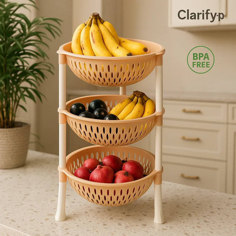 Vegetable 3 Layer Basket – Kitchen Storage Rack - Clarify.pk