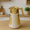 Luxury Gold & White Vacuum Flask – 1 Liter Insulated Thermos - Clarify.pk