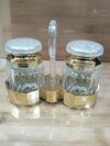 Premium Golden Salt & Pepper Holder Set – Stylish Dining Accessory - Clarify.pk
