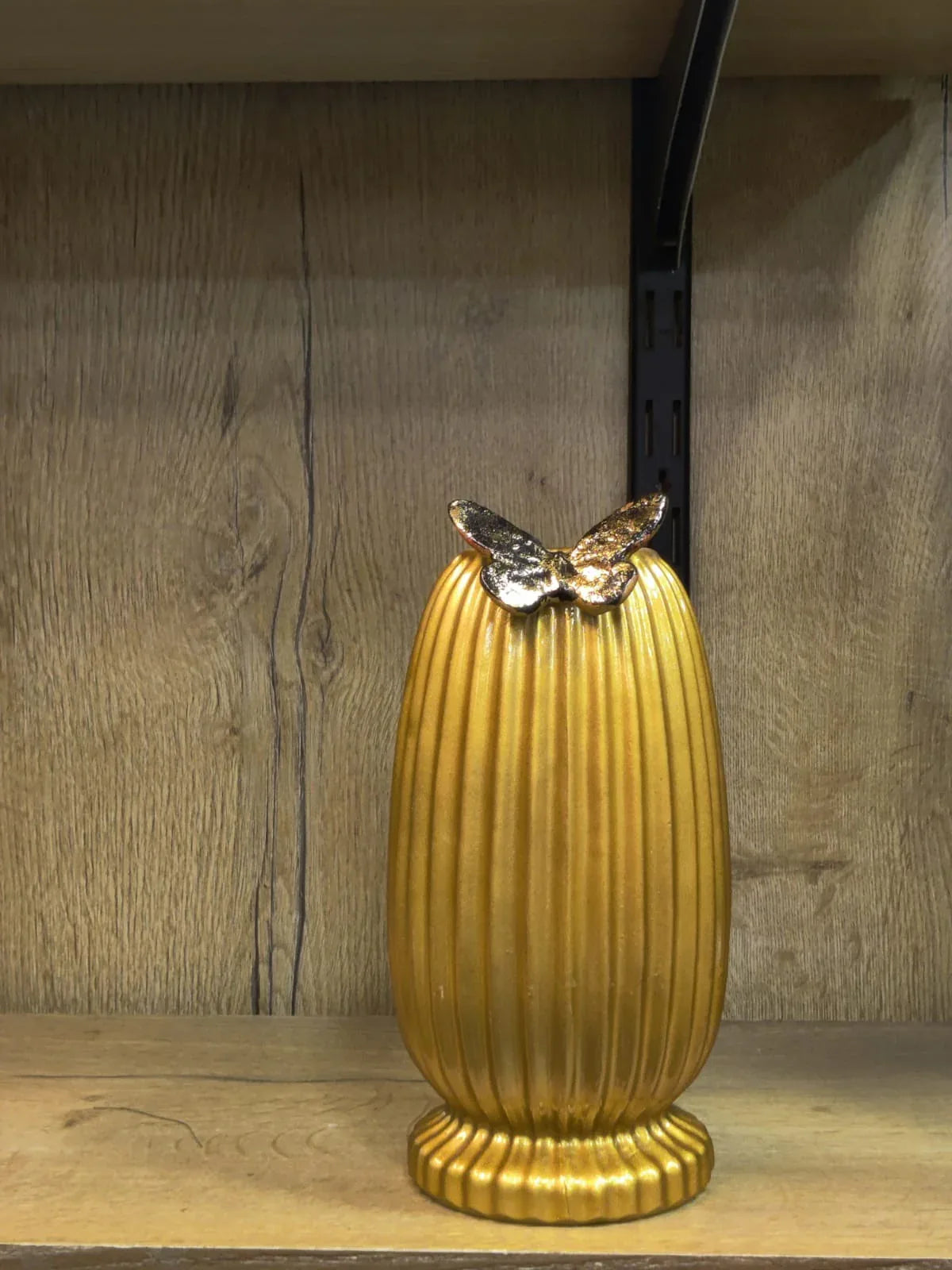 Premium Golden Decorative Vase – Butterfly Design - Clarify.pk
