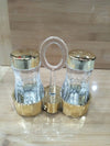 Golden Acrylic Salt & Pepper Dispenser Set – Stylish Seasoning Holder (2 Pcs) - Clarify.pk